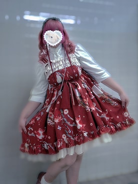 「アイテム（ジャンパースカート）」を使った、Tempakuさん（レディース・150cm）の冬コーディネート