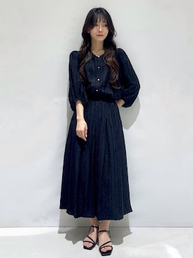「SOUP（スープ）の◆リボンタイデザインニット（ニット/セーター、ホワイト系）」を使った、Kさん（レディース）の春コーディネート
