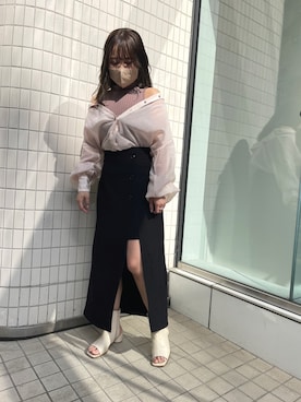 「one after another NICE CLAUP（ワンアフターアナザーナイスクラップ）のアイテム（ブーティ）」を使った、Chinamiさん（レディース・155cm）の春コーディネート