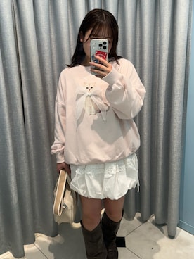 「OLIVE des OLIVE（オリーブデオリーブ）のアイテム（スウェット）」を使った、Chinamiさん（レディース・155cm）の冬コーディネート