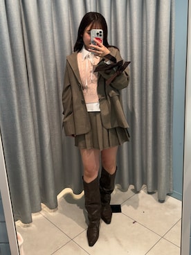 「OLIVE des OLIVE（オリーブデオリーブ）のアイテム（ジャケット/アウター）」を使った、Chinamiさん（レディース・155cm）の冬コーディネート