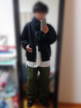 「SEEALL（シーオール）のアイテム（シャツ/ブラウス）」を使った、ピローさん（メンズ・170cm）の冬コーディネート