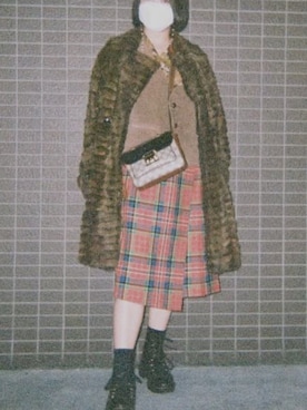 「MACKINTOSH PHILOSOPHY（ﾏｯｷﾝﾄｯｼｭ ﾌｨﾛｿﾌｨｰ）のアイテム」を使った、amさん（レディース・159cm）の冬コーディネート