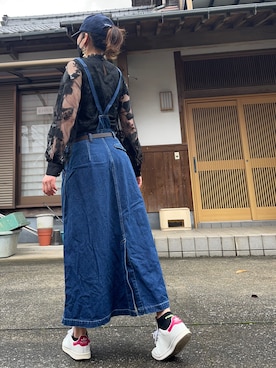 「DAISO（DAISO）のアイテム（キャップ）」を使った、inaryoさん（レディース・162cm）の夏コーディネート