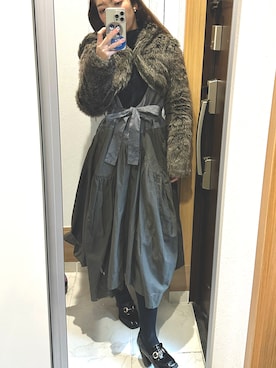 「ファーアウター」｜「アイテム（その他アウター）」を使った、♡indigolovE♡さん（レディース・152cm）の冬コーディネート