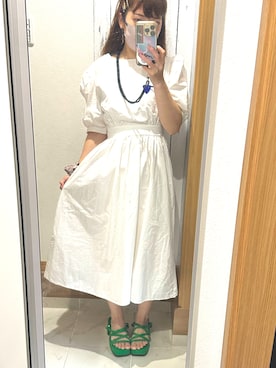 「グリーンサンダル」｜♡indigolovE♡さん（レディース・152cm）の夏コーディネート