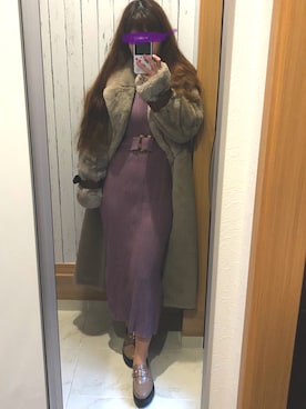 「RESEXXY（リゼクシー）のアイテム（その他アウター）」を使った、♡indigolovE♡さん（レディース・152cm）の冬コーディネート