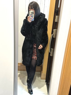 「MONKI（モンキ）のアイテム（ジャケット/アウター）」を使った、♡indigolovE♡さん（レディース・152cm）の冬コーディネート