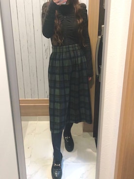 「ひざ丈スカート」｜♡indigolovE♡さん（レディース・152cm）の冬コーディネート