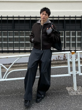 「アイテム（MA-1）」を使った、Genyaさん（メンズ・178cm）の冬コーディネート