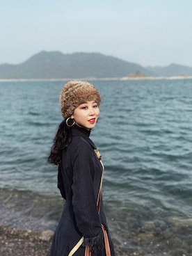 「VINTAGE（ヴィンテージ）のアイテム（ピーコート）」を使った、叫我梅西女士さん（レディース・159cm）の秋コーディネート