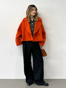 「ナチュラル」｜「アイテム（ピーコート）」を使った、maiさん（レディース・161cm）の冬コーディネート