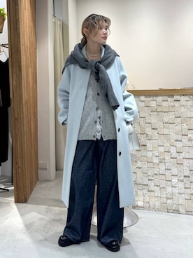 「アイテム（ステンカラーコート）」を使った、maiさん（レディース・161cm・30代）の冬コーディネート