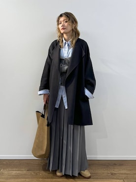 「ナチュラル」｜「アイテム（ピーコート）」を使った、maiさん（レディース・161cm）の冬コーディネート