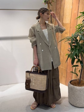 「BABYLONE（バビロン）のサングラスケース（その他小物、ブラウン系）」を使った、maiさん（レディース・161cm）の春コーディネート