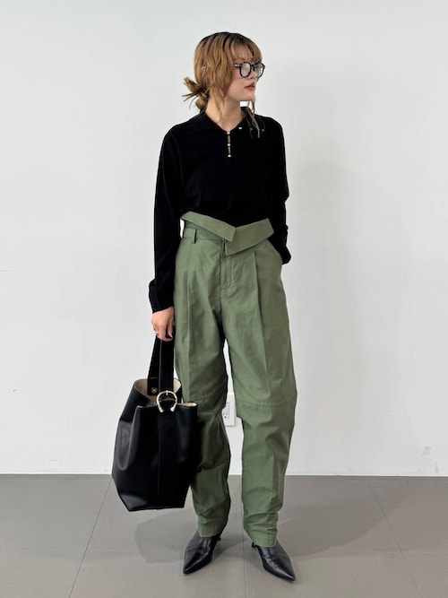 BABILONE オリーブグリーン カジュアルパンツ柳橋唯さんコラボパンツ BABYLONEのパンツを使ったコーディネート(ZOZOTOWN Yahoo!店