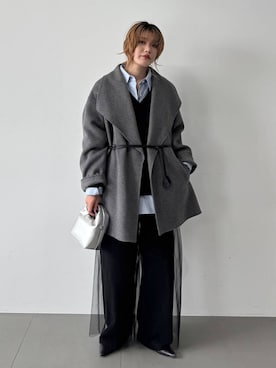 「アイテム（ピーコート）」を使った、maiさん（レディース・161cm・30代）の秋コーディネート
