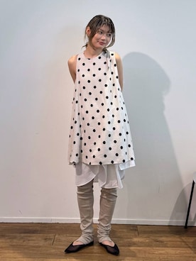 「BABYLONE（バビロン）のストレッチベアレギンス（レギンス/スパッツ、ベージュ系）」を使った、maiさん（レディース・161cm）の夏コーディネート