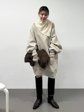 「アイテム（ワンピース/ドレス）」を使った、maiさん（レディース・161cm・30代）の冬コーディネート