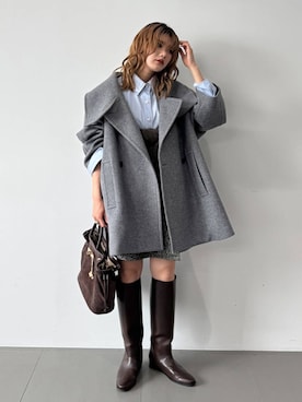 「アイテム（ピーコート）」を使った、maiさん（レディース・161cm）の秋コーディネート