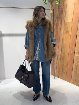 「Levi's（リーバイス）の【Levi's】＜BABYLONE Exclusive＞90's ANKLE DENIM（デニムパンツ、ブルー系）」を使った、maiさん（レディース・161cm）の秋コーディネート