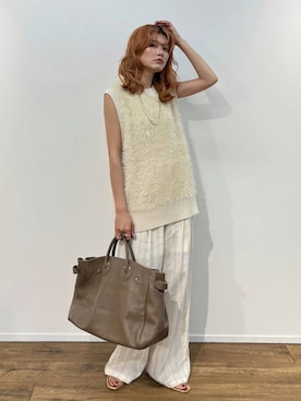 「BABYLONE（バビロン）のアイテム（ベスト）」を使った、maiさん（レディース・161cm）の夏コーディネート