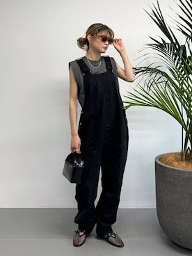 「Johnbull（ジョンブル）のアイテム（サロペット/オーバーオール）」を使った、maiさん（レディース・161cm）の夏コーディネート