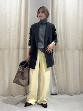 「BABYLONE（バビロン）のハイネックポンチョニット（ニット/セーター）」を使った、maiさん（レディース・161cm）の秋コーディネート