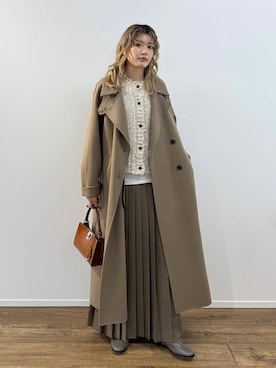 「アイテム（ステンカラーコート）」を使った、maiさん（レディース・161cm）の秋コーディネート