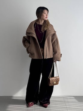 「HENRI EN VARGO（ヘンリエンヴァーゴ）の【HENRI EN VARGO】＜別注＞ポインテッドフラット（パンプス、レッド系）」を使った、maiさん（レディース・161cm）の夏コーディネート