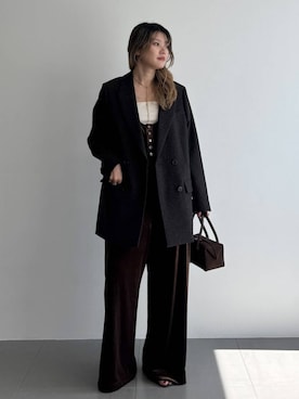 「アイテム（つなぎ/オールインワン、ブラウン系）」を使った、maiさん（レディース・161cm）の夏コーディネート