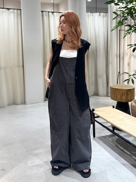 「リラックス」｜「アイテム（オールインワン・サロペット）」を使った、maiさん（レディース・161cm）の夏コーディネート