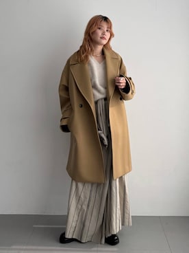「アイテム（ピーコート）」を使った、maiさん（レディース・161cm）の秋コーディネート
