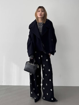 「アイテム（ピーコート）」を使った、maiさん（レディース・161cm・30代）の秋コーディネート