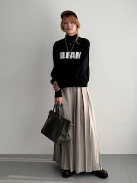 「BABYLONE（バビロン）のアイテム（スカート）」を使った、maiさん（レディース・161cm）の秋コーディネート