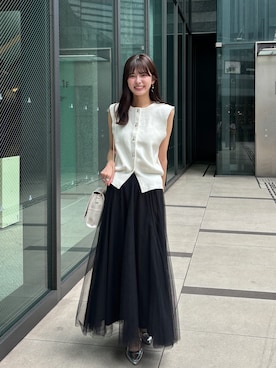 「アイテム（ニット/セーター）」を使った、misakiさん（レディース・162cm・20代）の夏コーディネート