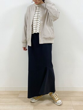 「PUAL CE CIN（ピュアルセシン）のアイテム（ブルゾン）」を使った、misakiさん（レディース・162cm）の春コーディネート