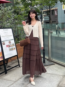 「アイテム（カーディガン/ボレロ）」を使った、misakiさん（レディース・162cm）の夏コーディネート
