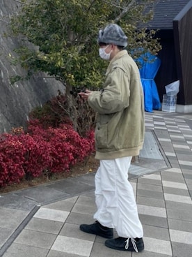 「BROKEN BASE（ブロークンベース）のアイテム（その他パンツ）」を使った、kentoさん（メンズ・177cm）の冬コーディネート