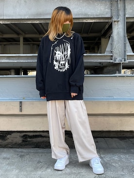 「DANKE SCHON（ダンケシェーン）のDankeSchon/ダンケシェーン/2タックワイドパンツ（その他パンツ、ベージュ系）」を使った、マツモトさん（レディース・161cm）の夏コーディネート