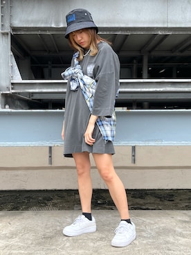 「KaneZ（ケインズ）のアイテム（帽子）」を使った、マツモトさん（レディース・161cm）の秋コーディネート