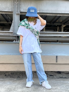 「KaneZ（ケインズ）のアイテム（帽子）」を使った、マツモトさん（レディース・161cm）の夏コーディネート