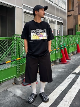 「BASICKS（ベイシックス）のアイテム（帽子）」を使った、naoさん（メンズ・172cm）の夏コーディネート