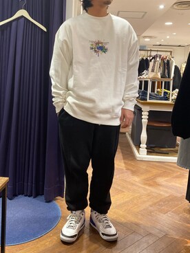 「A4A（エーフォーエー）のアイテム（スウェット）」を使った、naoさん（メンズ・172cm）の冬コーディネート