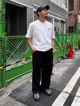 「BASICKS（ベイシックス）のアイテム（帽子）」を使った、naoさん（メンズ・172cm）の夏コーディネート