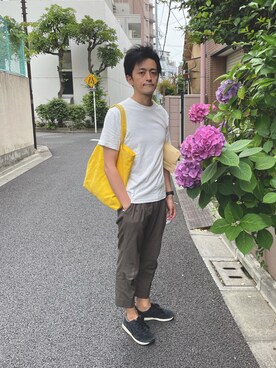 「Onitsuka Tiger（オニツカタイガー）のアイテム」を使った、hiraxxxさん（メンズ・175cm）の夏コーディネート