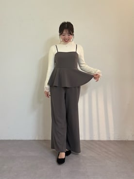 「natural couture（ナチュラルクチュール）のアイテム（オールインワン・サロペット）」を使った、かなみさん（レディース・156cm）の夏コーディネート