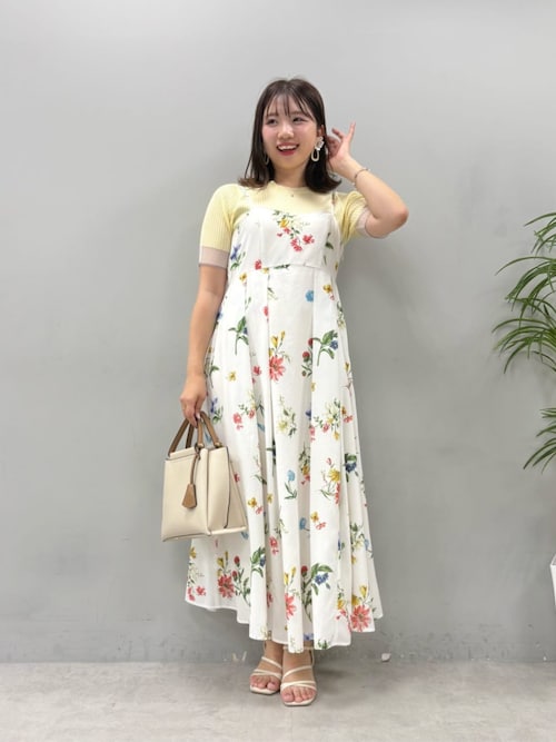 ガーデンフラワー柄フレアキャミワンピース | natural couture