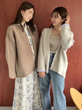 「natural couture（ナチュラルクチュール）のアイテム（ノーカラーコート）」を使った、かなみさん（レディース・156cm）の夏コーディネート