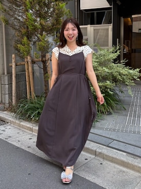 「natural couture（ナチュラルクチュール）のアイテム（シャツ/ブラウス）」を使った、かなみさん（レディース・156cm）の夏コーディネート